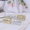 1PC Creative Plastic Candy Box Wedding Vintage Candy Boxes Chocolate Gift Treat Boxes Wedding Party Favor Hollow Gold Silver Box