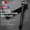 Pompe à amorçage de pneu de vélo de vélo de West Mini Pompe à main de vélo à main portable 320psi Pompe à air à vélo avec pression Presta Schrader Valves