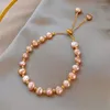 Charm Bracelets 2024 Korea Baroque Pearl Fashion Designer Friends Ie Bracelet String Jewelry For Women Accessory