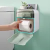 Duvara monte tuvalet kağıdı tutucu banyo su geçirmez doku kutusu tuvalet kağıdı tepsisi plastik rulo kağıt tüp saklama kutusu organizatör