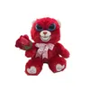 Plush -poppen pluche Pet Soft Toy 20 cm gevuld met pluche rose rode Valentijnsdag Beer J240410