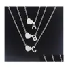 Colliers pendants 26 Collier de coeur alphabet de lettre Intial pour femmes Gold Sier Couleur A-Z