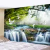 Audio poppa rosa a buon mercato Foresta naturale Waterfall Wall Appestry Americio Paesaggio Muratura Arte Muro Decorazione della casa