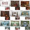 Mocsicka Christmas Fireplace Photography Vackdrops冬の雪のシーン新生児ポートレート写真背景スタジオ写真小道具