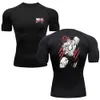 Anime Baki Print Compression Tshirts For Men Gym Workout Fitness Running Summer Short Sleeve Top Tee Quick Dry Athletic T-Shirt 240410