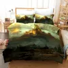 Huile de peinture coupée couverture van gogh starry night imprimer la literie en microfibre couverture de courtepointe reine / roi / complet / jumeau pour enfants boy