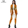 VIP FASHION Halloween Cosplay Costumes Leopard 3D Printing Animal Zentai Snake Bodysuit Suit Jumpsuits