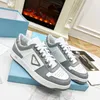 Designer Femmes Prads Skate Chaussures Downtown Le cuir baskets en cuir tissu lace up woman Flat Training Running Shoe 23423