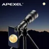 Lentille Apexel 60x Téléphone mobile Télescope monoculaire LENS Trépiet de zoom astronomique pour iPhone Samsung Tous les smartphones