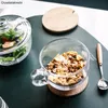 Large Glass Cup Cereal Bowl 480ml Tempered Glassl Glass Bowl Heat-Resistant Fruit Salad Bowl Ice Cream Dessert Breakfast Bowl