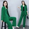 Costumes de femmes Blazers printemps automne mince des blazers pantalons longs 2 pièces set coréen Lady Casual Loose Suit Veste pantalon tenues Pantesuits C240410