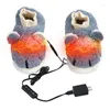 Teppiche USB -beheizte Hausschuhe wieder aufladbare elektrische Schuhe Fußwärmer Verstellbarer Heizungsstufen Winter warme Schneestiefel bequem Plüsch