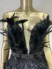 Robes décontractées d'été Femmes Célébrité luxe sexy sans bretelles Backs Back Black Feather mini robe de bal élégante cocktail de soirée