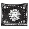 Casa Arazzo tessuto sospeso in bianco e nero Sun Skull Wave Wave Background Decorazione di divani