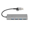 Hubs Typ C Centra 4 w 1 USB Typ C Dualne złącze 5 Gb / s metalowa obudowa USB C Stacja dokująca PC Tablet Laptopa Nowy