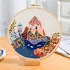 Scenery Patterns Embroidery Kits Handcraft DIY Embroidery Hoop Beginner Material Package Cross Stitch Sewing Supplies bordado