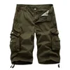 Brand Cargo Shorts uomini Summer Army Military Tactical Homme Casual Solid MultiCoch Mash Plus Times 240410