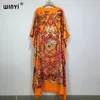 WINYI high quality beach dress Summer Print Elegant africa clothing outfits for women evening party muslim 240319