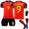 Jerseys de football 2223 Belgique principale n ° 10 Home Debraine 7 Jersey Lukaku 9 Football Print Taille