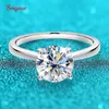 Anelli di banda Smyoue Platinum 2ct 100% Mosilicon Womens Engagement Ring S925 Sterling Silver Laboratory Diamond Promise Wedding Bandies Gioielli J240410