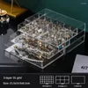 収納ボックス1PC 72/120グリッドジュエリーオーガナイザーアクリル化粧品ボックス3/5レイヤーネイルリングダイヤモンドイヤリングディスプレイ引き出しコンテナ