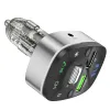 Chargers HOCO Transparent QC3.0 18W Car Charger AUX Bluetooth FM Transmitter USB Handsfree LED Display Ambient Light Cigarette Lighter