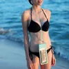 Capa de telefone à prova d'água, tela de toque universal sensível portátil pendurar no pescoço subaquático bolsa de telefone seca para mergulho