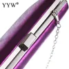 Kvällspåsar 2024 Purple Clutch Bag Women Party Handväska Elegant bröllopsväska med kedjan kvinnlig säck pochette femme