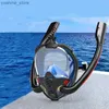 Masques de plongée masque en plongée avec tubas avec lingettes anti-Fog à 180 degrés Panoramique HD Voir le masque de plongée en apnée