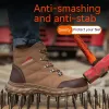 Botas homens, botas leves, botas de segurança Indestrutível Sapatos de segurança homens com sapatos de dedo da ponta de aço, tênis de trabalho masculino à prova de punção