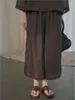 Spodnie damskie Johnature Women Ramie szeroka noga Wysoka jakość elastyczna wiosna w talii 2024 Kwiatowa spodni luźny vintage kostki