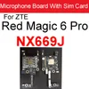 Carte de téléphone SIM CARTE POUR ZTE NUBIA RED Magic 5S 5G NX659J 6PRO 6 NX669J MIC Téléphone SIM Carte Carte Tray Bandin