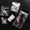 100st Transparent Self Adhesive Opp Bag Plastic Hanging Seal Storage Puches Display Packning Tillbehör för handgjorda smycken
