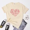 Romantyczna walentynkowa miłość serce Tshirt Vintage Femme Walentynki Koszulka moda Kobiety Kobiety Motywacyjne 240410