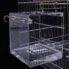 Asypets transparant huisdiervogel badhuis met hangende haken voor papegaaien valkparkietparakeets