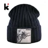 Berretti di moda teschio maschile per cranio da stretwear per esterni berretti da donna berretti da donna con cappello hip hop hat boys ragazze kpop berretto berretto nero berretto a maglia nera