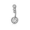 Navel Bell -knop Rings Diamond Dangbladen Belly Bars Ring Piercing Crystal Body Sieraden Bloemvorm Hanger Groothandel Drop levering Dhf4p