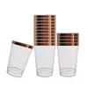12oz Rose Gold Plastic Cup Disponer Tumblers Bröllop Birthday Party Beverage Wine Water Drink Cups Tabell Provey 25/50/100st