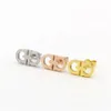 Fashion Letters Stud Earrings for Women Stainless Steel OL Korean Designer Ear Rings Earings Earring Jewelry Gift288s