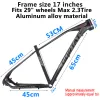 GORTAT 17" Mountain Bike Aluminum Alloy Frame Fits 29" Wheels MTB Bicycle Framework Brushed Polished Material Ultra Light Matte