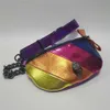 Yeni bel çantası renk patchwork çanta kontrastlı gökkuşağı çapraz gövdesi kartal kafa gökkuşağı kurt çanta omuz çantaları 240410