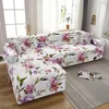 Elegant Flowers Pattern Elastic Sofa Covers Washable Stretch Slipcover For Living Room 1/2/3/4 Seaters Couch Chaise Lounge Cover