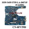 Placa -mãe LAD071P I56200U PARA DELL Inspiron 15 5559 5459 5759 Placa -mãe laptop CN0FV59D FV59D PRINIFICAÇÃO PROFIDADE 100% Testado