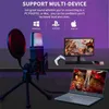 Mikrofone USB -Mikrofon -RGB -Mikrofone -Kondensibel -Draht -Gaming -Mikrofon für Podcast -Aufzeichnungen Studio Streaming Laptop Desktop PCQ