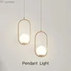 Pendant Lamps Led chandelier for restaurant lighting modern luxury gold-plated kitchen island bedding fixtures YQ240410