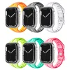 För Apple Watch Band 41mm 40mm 38mm 45mm 44 Women Girl Transparent Clear Slim Silicone Strap For IWatch Series 7/6/SE/5/4/3