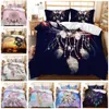 Colorido conjunto de tapa dórdica juego de ropa de cama de ensueño Feather Mandala Cubierta de edredón con funda de almohada para niñas para adultos Decoración del dormitorio