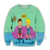 Cavving 3D -tryckt Beavis och Butthead Crewneck Sweatshirts Harajuku Styles Tops Long Sleeve Sweatshirts For Men/Women H02