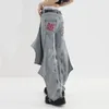 Jeans masculin High Street Hole Mangy Baggy Corée Rétro Y2K Streetwear Harajuku Pantalon denim Woman Design Straight Wide Jam Cowboy Cowboy