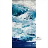 Аннотация Толстая текстура синие волны пейзажные стены плакат для домашнего декора рука нарисованная холст.